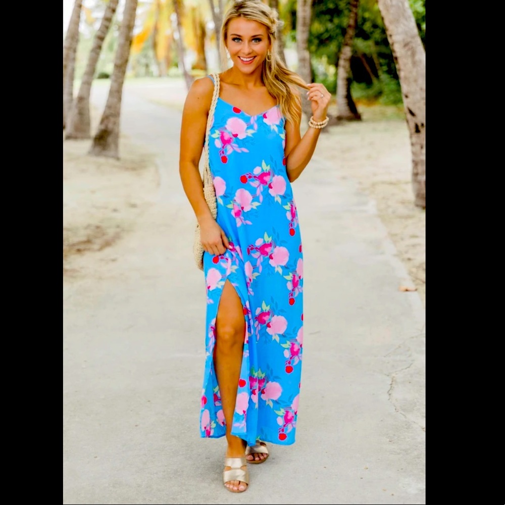 Blue Floral Maxi dress SZ M
